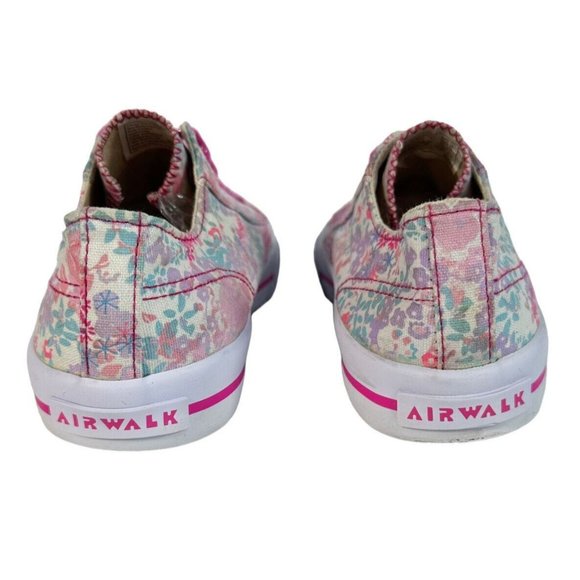 Airwalk Floral Canvas Shoes Girls Size 2 White Pink Sneakers - Picture 6 of 10
